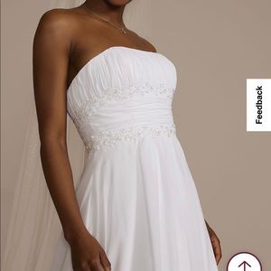 David’s bridal ivory Aline size 16 wedding dress. Never worn, unaltered, tags on